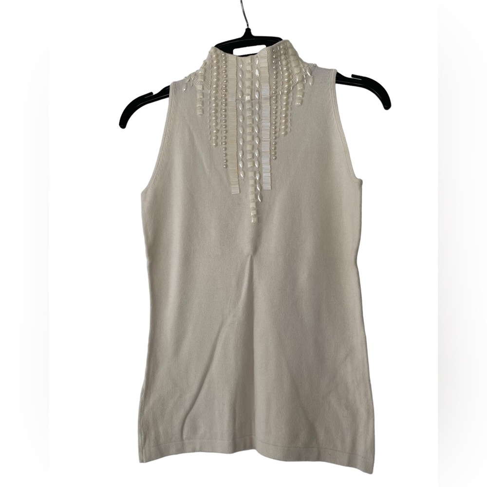 Marciano Beige/Off-White Embellished Sweater Top - Size XS